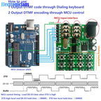 DC 5-24V DTMF Audio Generator Module Voice Encoder Dual Tone Transmitter Multi-Button Keypad Audio Control Board for Arduino