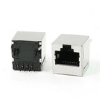 5/10Pcs RJ45 8P8C Female Socket Metal Shell Network Ethernet Cable Connector Interface PCB Mount Board Jack RJ-45 8pin