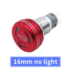 Metal Emergency Stop Switch 16MM 19MM 22MM E-stop Button Rotary Push-pull Emergency Stop Button with LED light 220V 24V 12V
