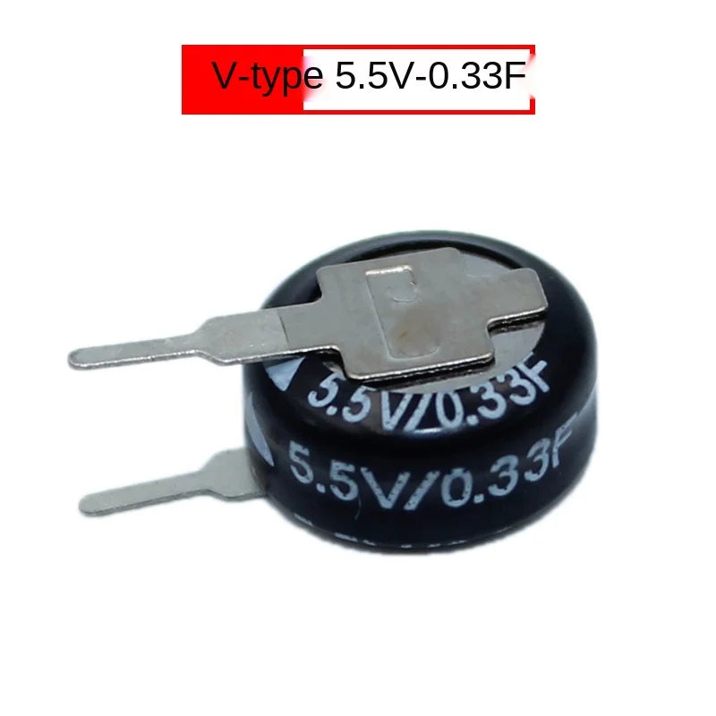 2PCS/Lot Super Capacitor 5.5V 0.1F 0.22F 0.33F 0.47F 0.68F 1F 1.5F 4.0F Button Type Farrah Supercapacitor VHC Type
