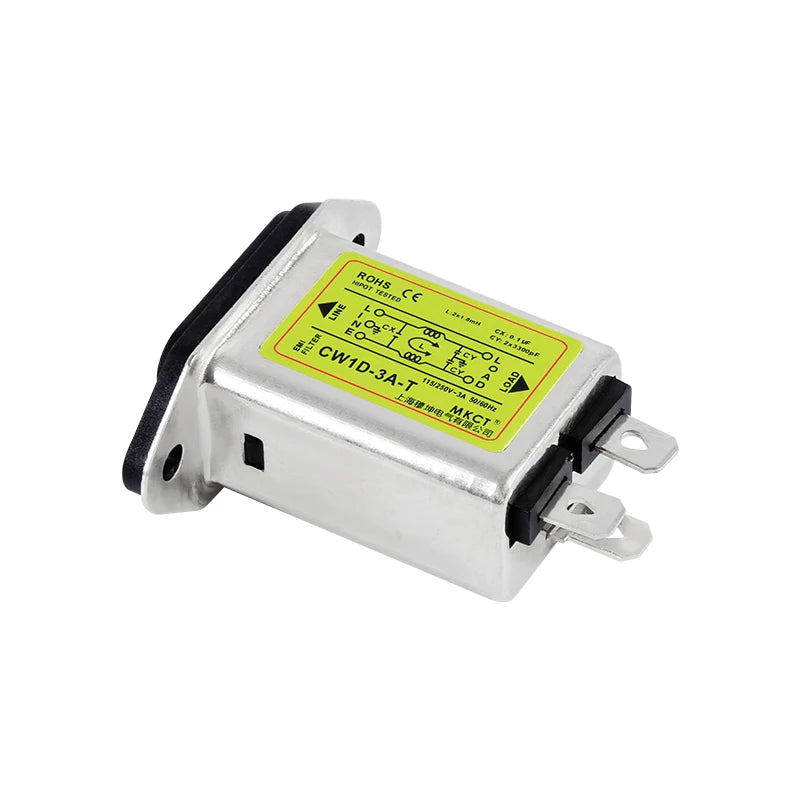TOMZN Single-phase T-socket AC 220V anti-interference EMI purifier CW1D-T1A 3A 6A 10A power supply filter