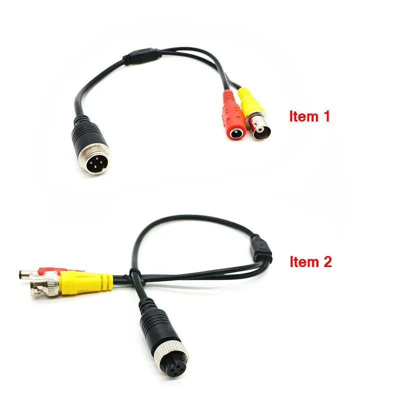 ZSCAM M12 4Pin Aviation Head Extension Cable Adapter Male to BNC Male/Female DC for CCTV Camera Security DVR