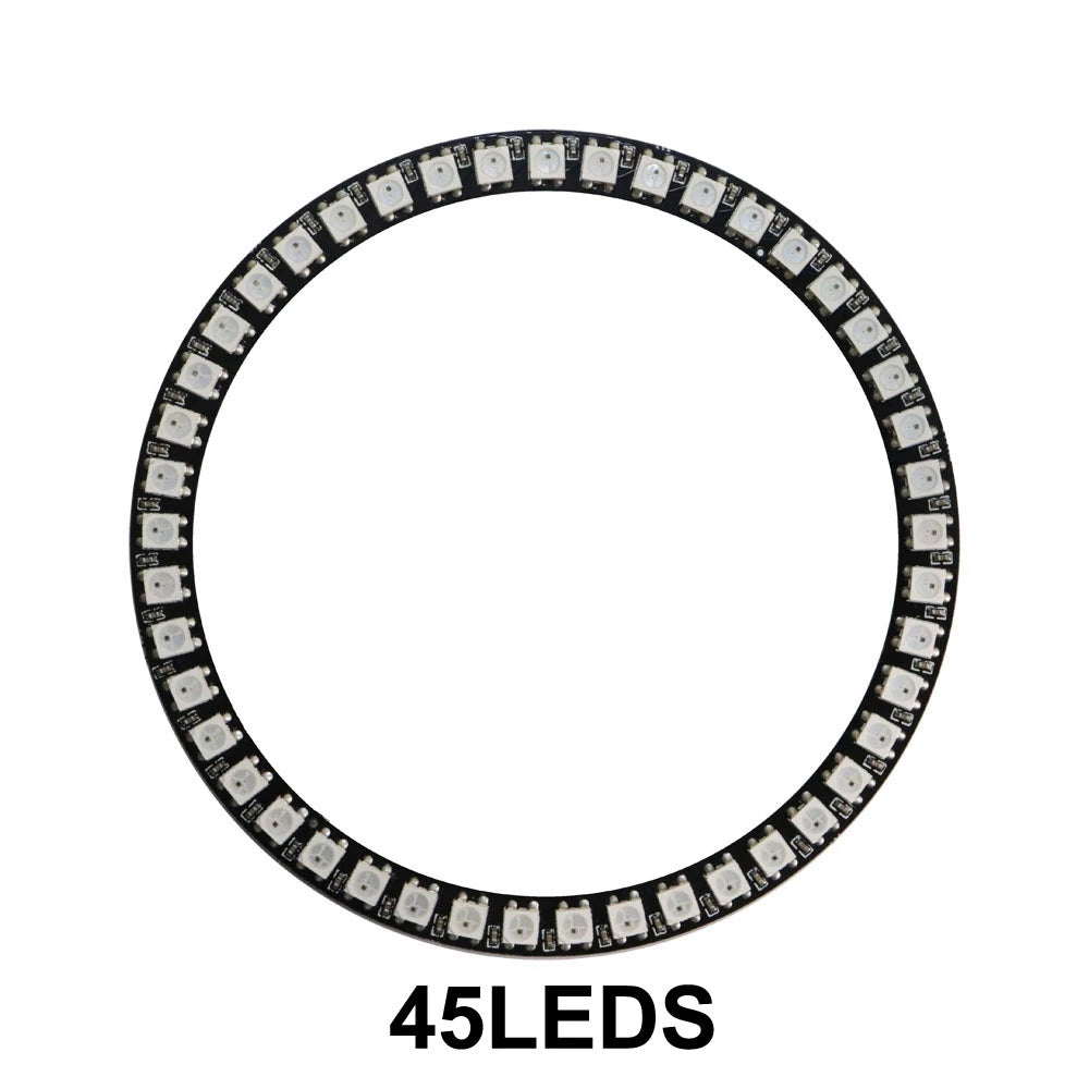 WS2812B 8/16/24/35/45LEDs Pixel Ring SP110E Controller USB Kit RGB Ring Individul AddressabIe WS2812 IC BuiIt-in Lights DC5V