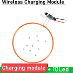 150mm Remote Wireless Charging Module Power Supply Charger Coil Magnetic Induction USB Transmitter Module + 10pcs Led