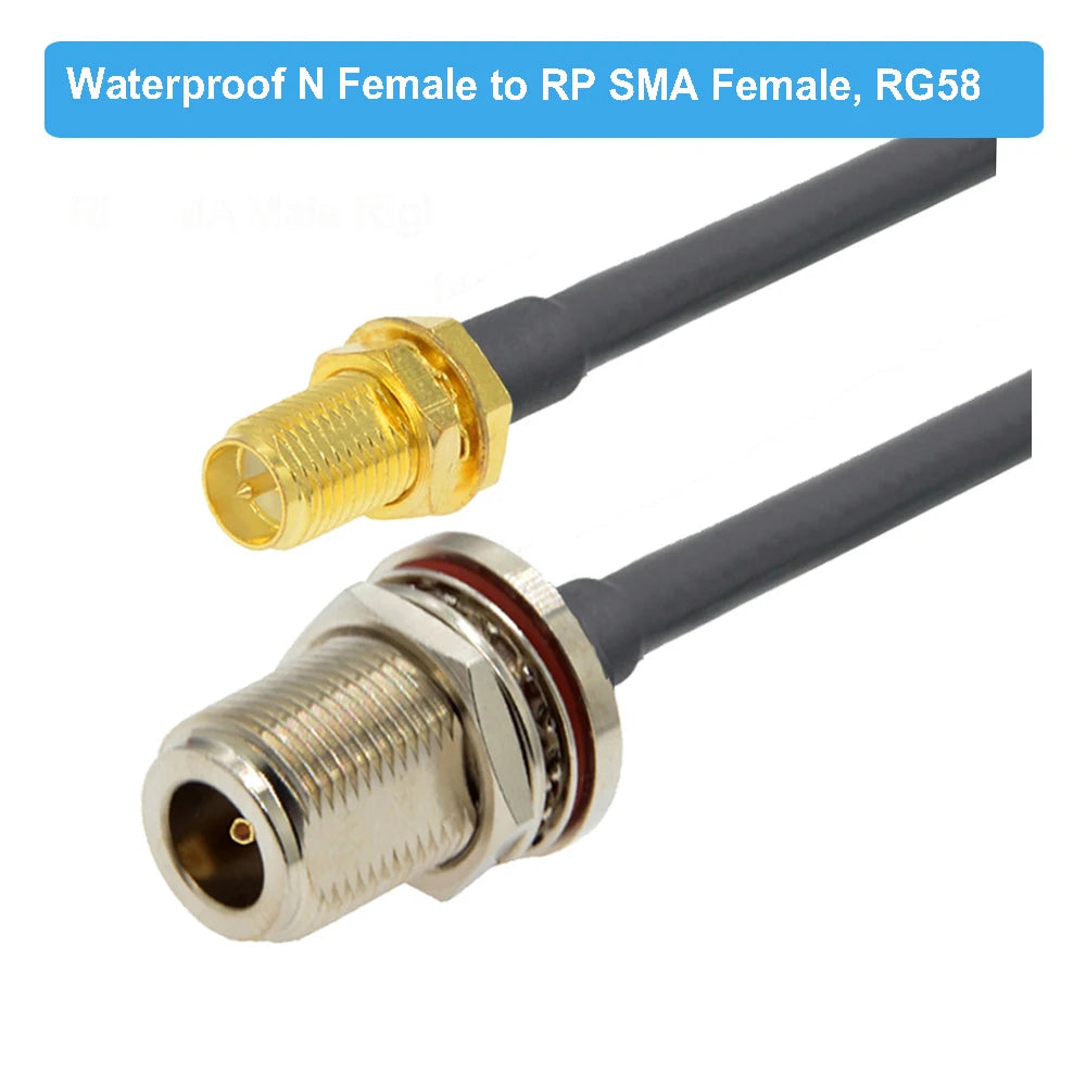 1PCS RG58 Cable Waterproof N Female Bulkhead to SMA/ RP-SMA Male Female RF Coax Pigtail 3G 4G 5G LTE Antenna Extension Jumper
