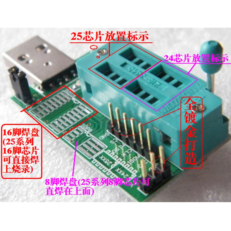 New ch341a bios usb programmer sop8 test clip soic8 sop16 1.8V adapter w25q64 mx25l6405 mx25l6405d 24 25 usb eeprom programmer