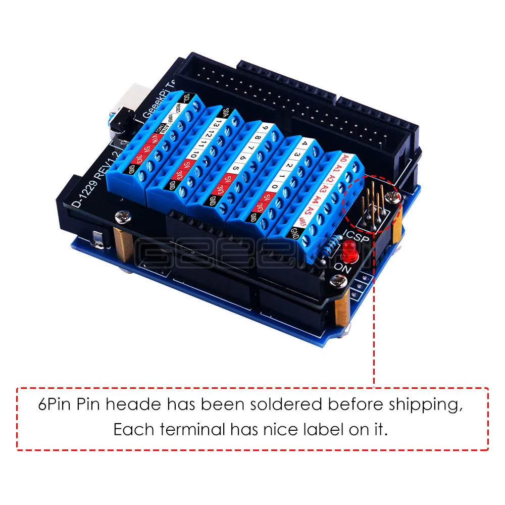 Arduino UNO Screw Terminal Hat Pre-soldered ICSP Pin Header Cage Copper Pillar