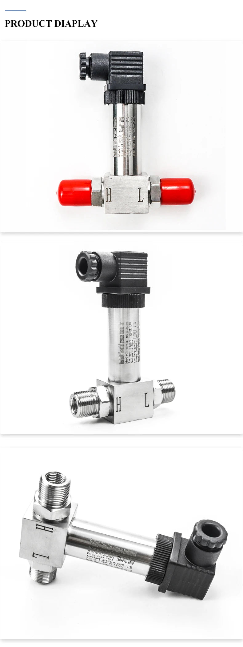 0-5Kpa Differential Pressure Transmitter With 4-20mA Output Signal Pressure Sensor