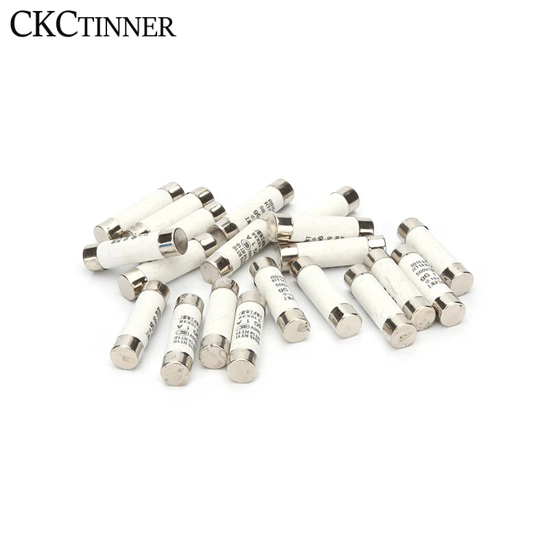 10Pcs 10*38 Fast blow Ceramic Fuse 10x38mm Fuse 500V  1A 2A 3A 4A 5A 6A 8A 10A 16A 20A 25A 32A  RO15 RT19 RT14 RT18