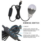 ZHMZH USB LED Bulb Stepless Dimming Brightness Three Color Switch Dimmable Hanging Lamp Light Bulb For Adapter Power Bank 10W