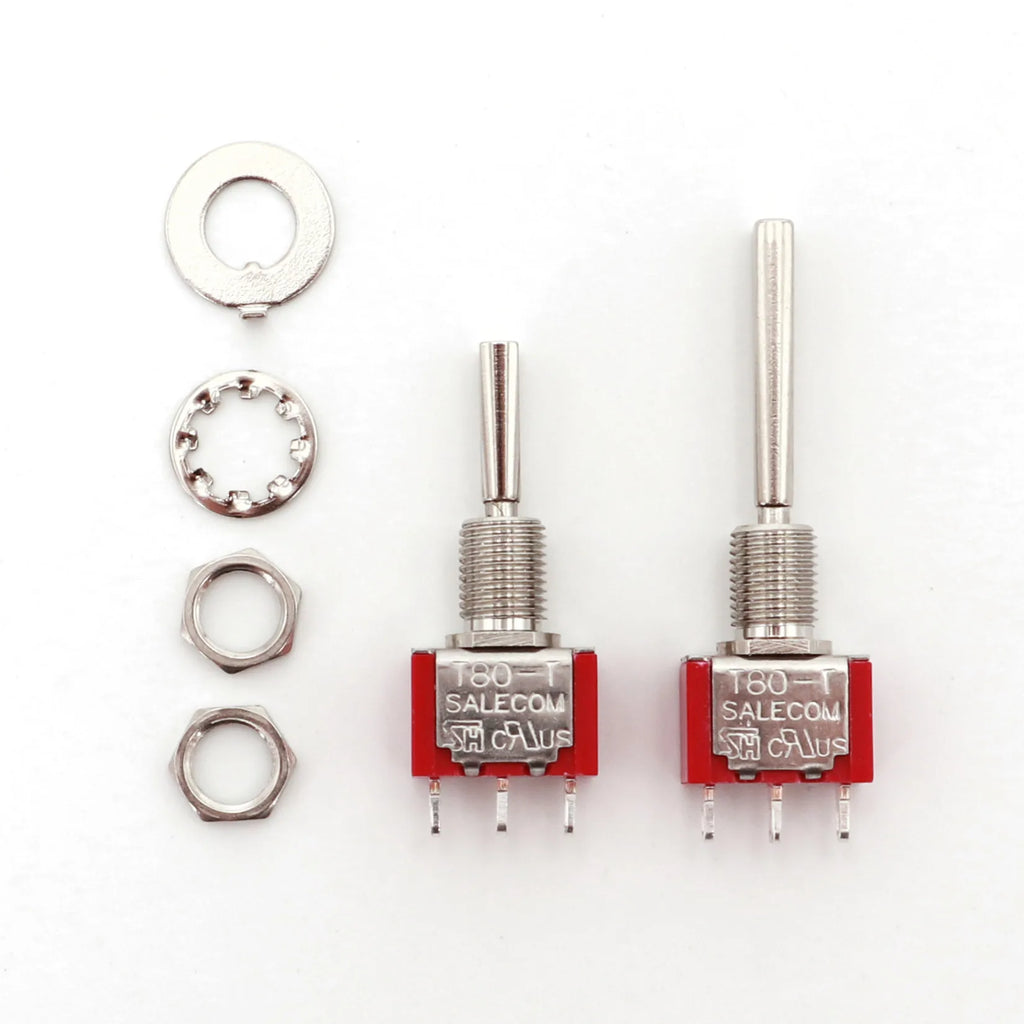 SH T80-T Series Flat Handle 6.35mm Panel Mount Mini Toggle Switch For RC Model Remote Controlller