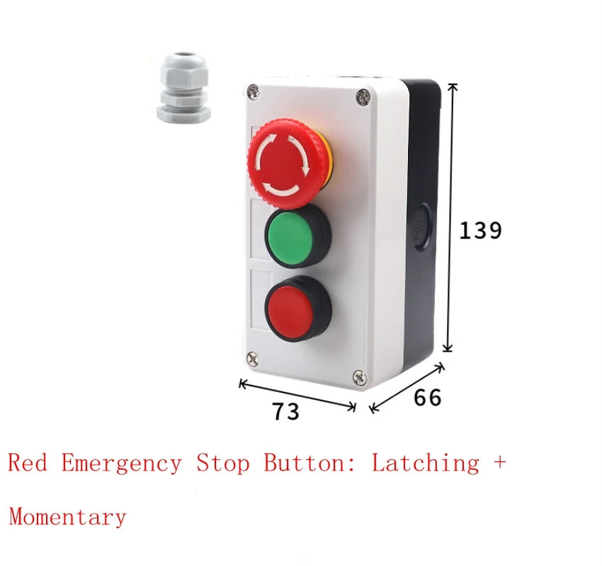start and stop self-reset Momentary Waterproof button box switch emergency stop industrial control box