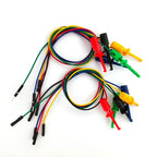 5PCS Electrical Test Hooks with Male Female Dupont Connector Wire Transistor Tester Probe Clip for Multimeter Instrumentation
