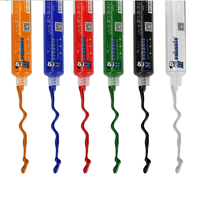 MECHANIC UV Solder Mask Ink Green/Blue/Black/Red/White Oil Welding Flux BGA PCB Circuit Board Paint Prevent Corrosive Arcing