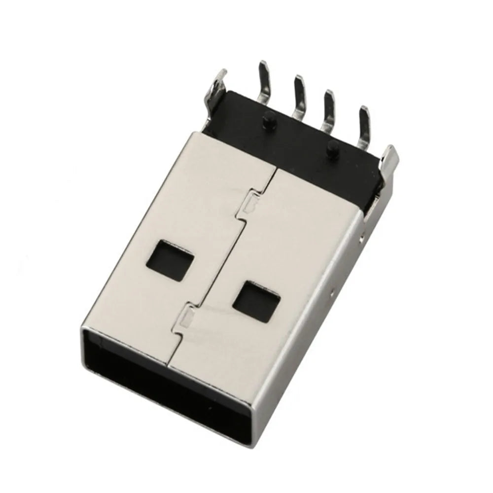 10/100PCS USB 2.0 Jack A Type Male Plug Connector USB AM 4pin Sink 1.2 DIP Cable Soldering