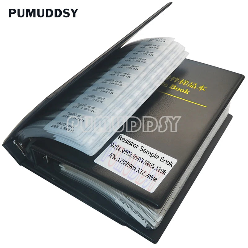 4250PCS 8500PCS 8850PCS 0201 0402 0603 0805 1206 Resistor Sample Book PUMUDDSY 5% SMD Assorted Kit 10K 100K 1K 1R 100R 220R