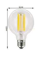 LED Edison Filament Light Retr Bulb Brown Golden G80 G95 G125 4W 6W 8W 10W 12W Dimmable E27 AC 220V Dimmer Restaurant Bedroom