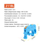 Quick Wire Connector 211 Din Rail Type Press Terminal Instead Of UK2.5B Compact Splicing Conductor Cable Terminal Block SPL