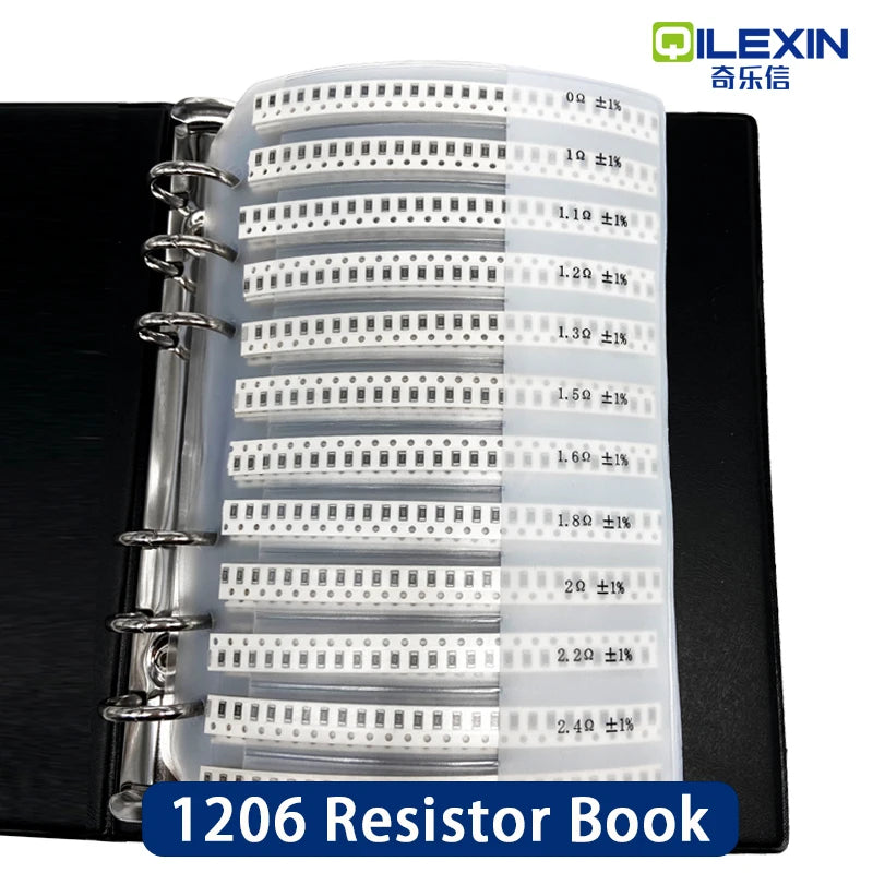 Resistor Kit SMD Book 0805 Resistor Assortment Kit 0201 0402 0603 1206 1% FR-07 170 Values 400 Values 0R-10M Smd DIY Sample Book