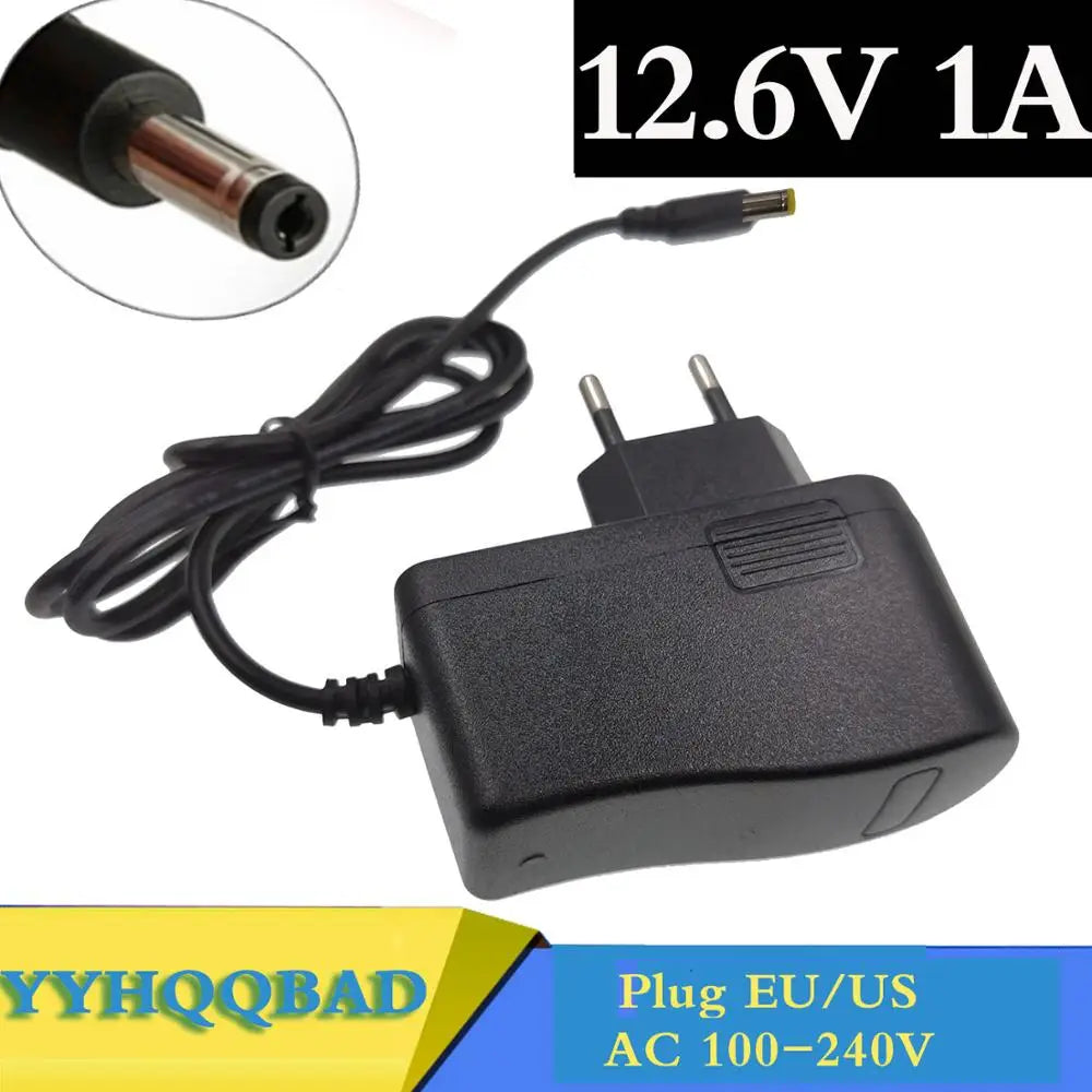 12.6V 1A 18650 Lithium Battery Charger 12V 1A Screwdriver Portable Wall Charger DC 5.5 * 2.1 MM