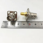 10Pcs Brass SMA Female to BNC Female Plug SMA / BNC  F/F with 4 Hole Flange Mount Adapter Connector