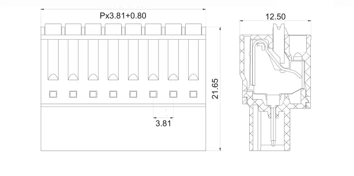 2/5/10 Pairs 15EDG 3.81mm Terminal Block Solder-free Male and Female Docking 3.81MM Screw-free Spring Terminal 2/3/4/5/6/7/8P