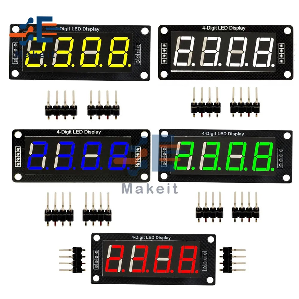 0.56 inch 0.56" TM1637 4-Digit 7 Segments Digital Tube Clock Module 4 Bits Double Dots LED Display Screen Board for Arduino