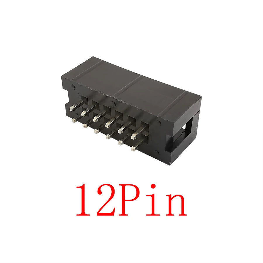 10Pcs DC3 2.54mm 6/10/16/20/26/34/40/50 Pin Male Socket IDC Box Headers PCB Connector Double-spaced ISP Straight Needle
