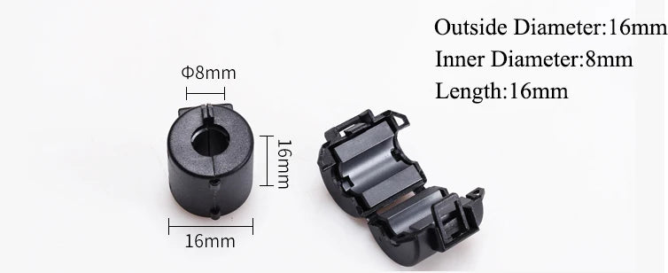UF 16*16*8mm 25*12*15mm 16*13*8mm 8mm 15mm ID Clip-On Clamp Channel-Type Toroidal Magnetic Filter RFI EMI Cable Ferrite Core
