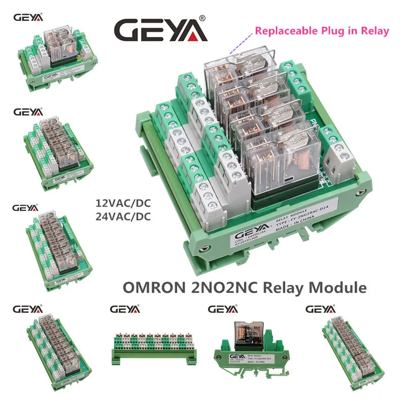 GEYA 1 Channel Relay Module AC/DC5V 48V 24V 12V 110VAC 230VAC Din Rail Mounted GSM Relay Control Timer Module