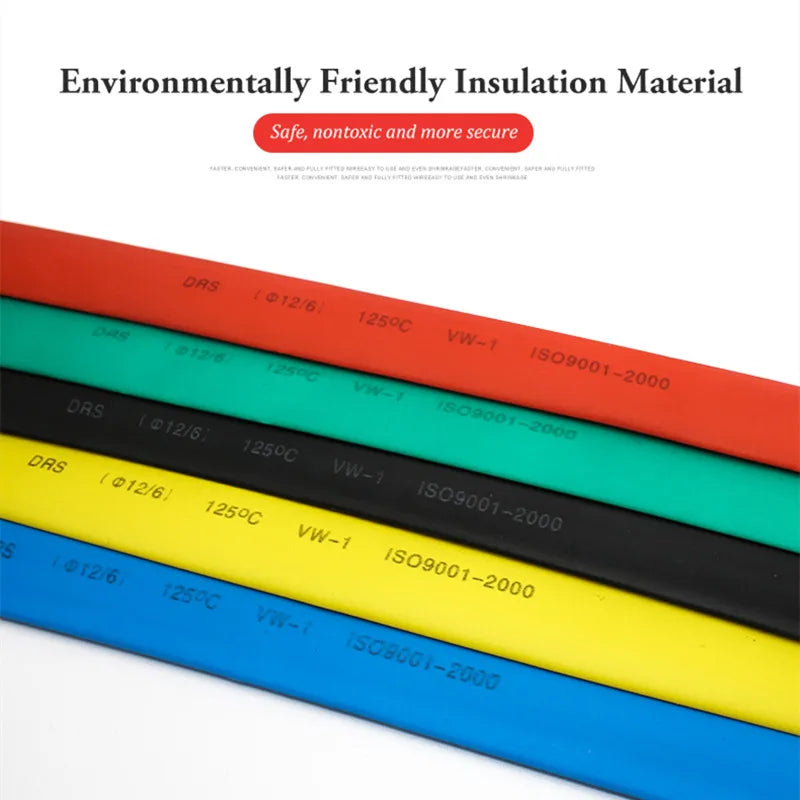 200M/Roll 1/2/2.5/3/4mm Color Heat Shrinkable Tube Shrink Tube Kit Insulation Tubing Wire Cable Insulation