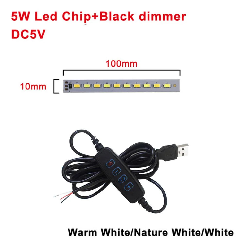DC5V Dimmable LED Chips 5730 SMD LED Lamp 5W 6W 10W LED Light Beads White Warm White DIY Light Adjustable LED Bulb USB Dimmer