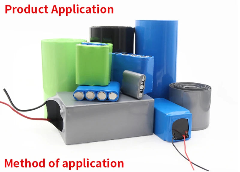 2/5m Width 23 ~ 80mm 18650 Lithium Battery Heat Shrink Tube Li-ion Wrap Cover Skin PVC Shrinkable Film Sleeves Insulation Sheath
