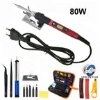 80W Digital Electric Soldering Iron Set Kit Temperature Adjustable 220V 110V  Ceramic Heater Soldering Tips Welding Tool  set