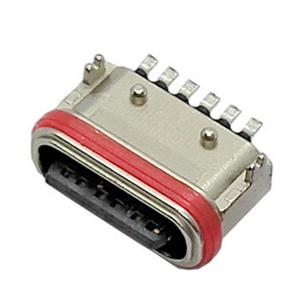 IPX7 Waterproof Type C 6 Pin SMT Socket Connector USB 3.1 Female SMD DIP For Huawei Samsung Lenovo PCB Design DIY High Current