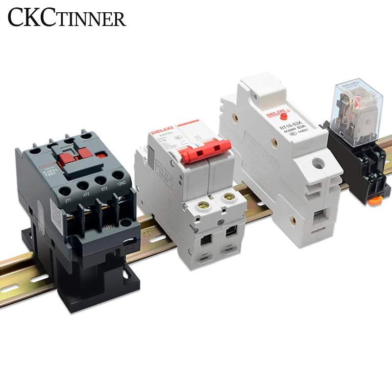 Universal Type C45 DIN Rail Terminal Blocks Relay Contactor  AC Contactor Lead Guide Rail Way 35mm wide 7.5mm high