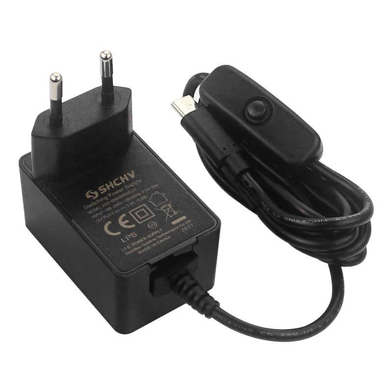 Raspberry Pi 4 Power Supply 5V 3A USB Type C Power Adapter with Switch CE Certification Charger for RPi 4B Orange Pi 3 4 LTS