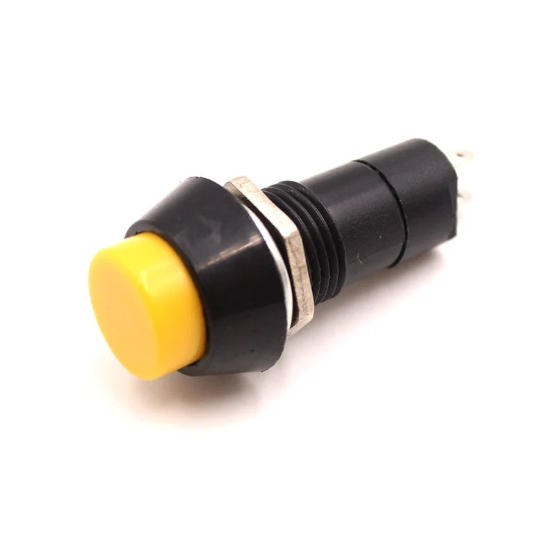 Round Push Button Switch, Self-Locking, Self-Recovery, 12mm, 3A 250V, AC, 2 Pin, PBS-11A, PBS-11B, 6Pcs
