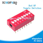 10pcs Slide Type DIP Switch Module 1 2 3 4 5 6 7 8 PIN 2.54mm Position Way DIP Red Pitch Red Snap Switch Dial Switch