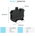 5Pcs UK10-DREHSI Electrical Connector 24V/220V LED 1A/2A/4A/6A/10A Fuse UK10 Screw Cap Din Rail Terminal Block UK 10-DREHSILED