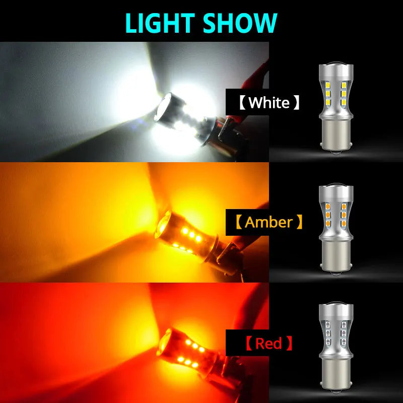 NAO P21W led BAY15D PY21W BA15S White 1300Lm Car LED Bulb P21/5W Turn Signal 1156 3030 1157 T20 W16W T15 W21/5W 7443 W21W 7440