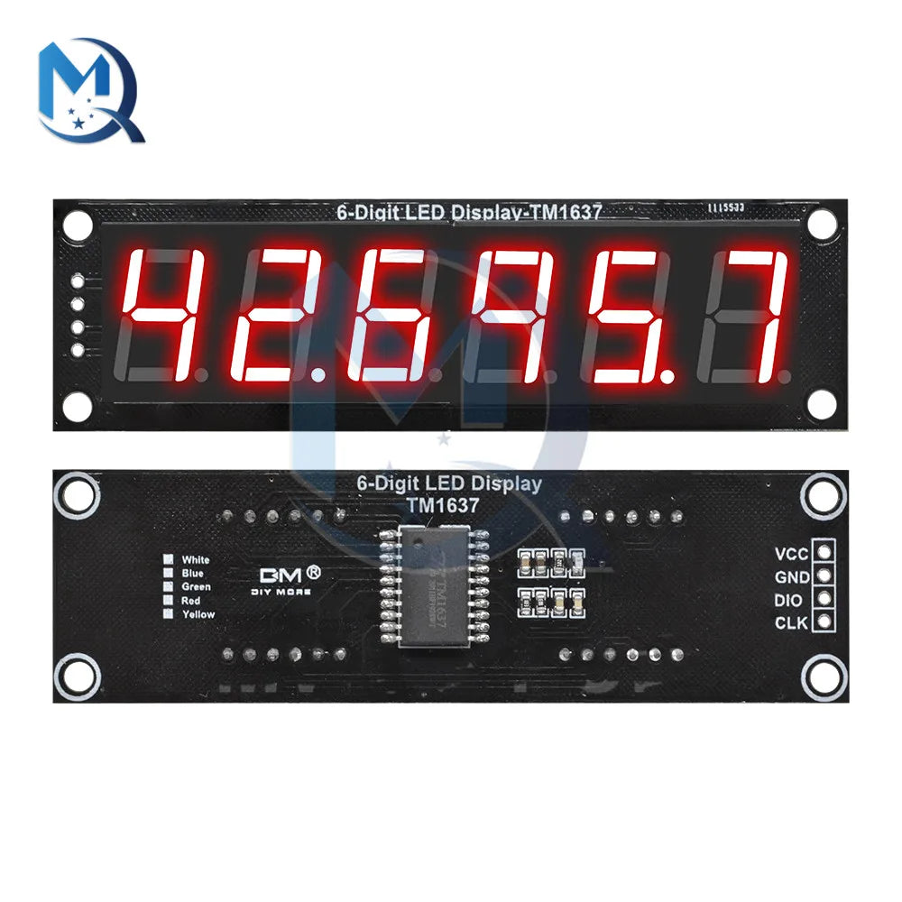 5V 0.56 Inch 6-Digit 7 Segments Digital Tube LED Display Module Decimal TM1637 Clock LED Screen Board Module for Arduino