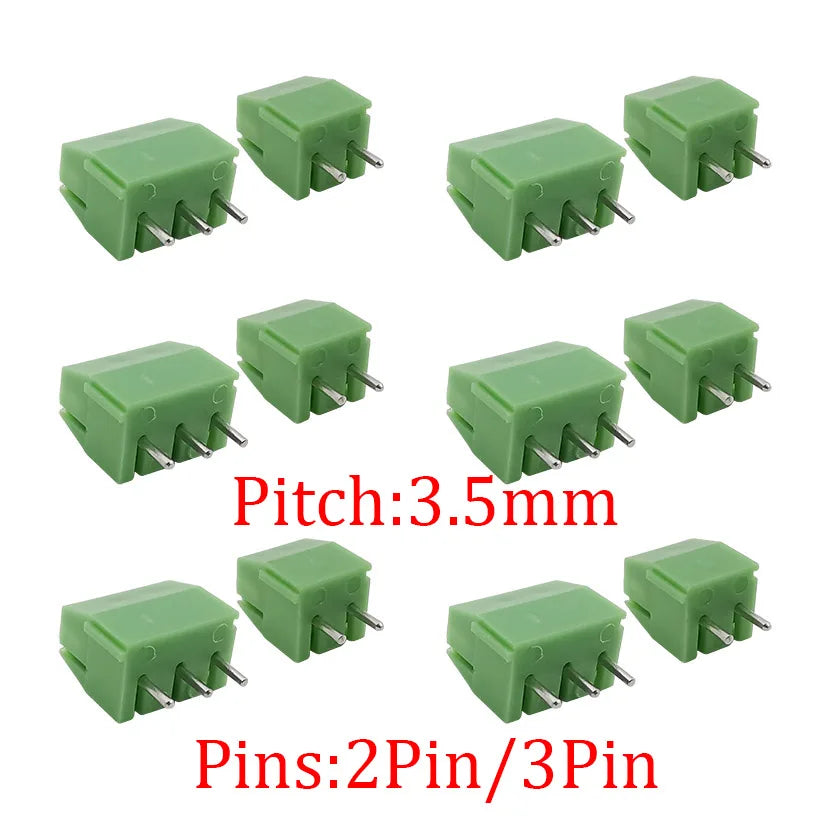 10Pcs KF128 2Pin 3Pin Screw Type PCB Terminal Block Wire Connector 2.54mm/3.5/3.96/5.0/5.08/7.5mm Straight Pin Splice Terminals