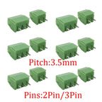 10Pcs KF128 2Pin 3Pin Screw Type PCB Terminal Block Wire Connector 2.54mm/3.5/3.96/5.0/5.08/7.5mm Straight Pin Splice Terminals