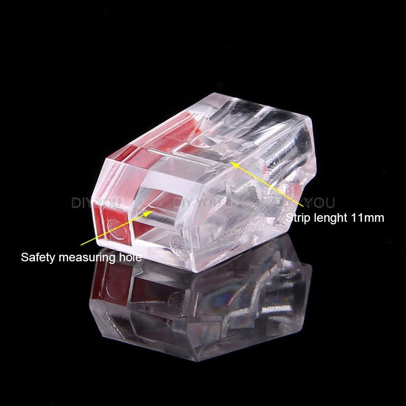25/50/100Pcs 252/253/254/255 Fast Push-in Conductor Wiring Connector Terminal Block Compact Wire Connector 2/3/4/5Pin AWG18-12
