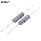 10PCS Carbon Film Resistor 5% 5W 1R ~ 1M 2.2R 10R 22R 47R 51R 100R 150R 470R 1K 4.7K 10K 47K 10 47 51 100 150 Ohm 5W Resistance