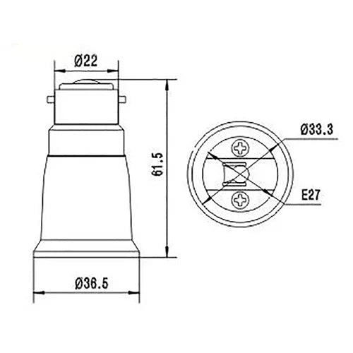 2Pcs Fireproof B22 to E27/E26 Lamp Holder Adapter AU UK Bayonet CFL LED Halogen Light Bulb Socket Converter CE RoHS