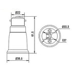 2Pcs Fireproof B22 to E27/E26 Lamp Holder Adapter AU UK Bayonet CFL LED Halogen Light Bulb Socket Converter CE RoHS