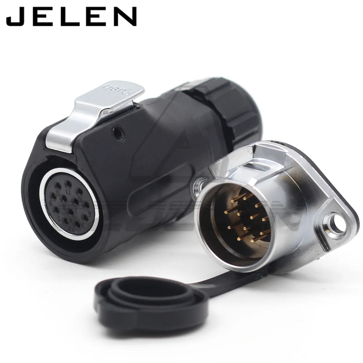 XHE20,  IP67 2/3/4/5/6/7/8/9/10/12 pin Waterproof connector, M20 Panel mount power cable connector male(socket) and female(plug)