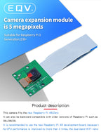 Raspberry Pi 3 Model B+ Camera Module 1080p 720p Mini Camera 5MP Webcam Video Camera compatible for Raspberry Pi 4 Model B
